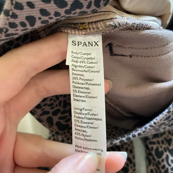 SPANX Jean-ish Ankle Leggings in Desert Dot Leopard Print Size Small Pull On - Picture 7 of 8